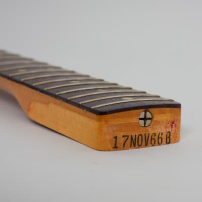 Fender  Mustang Bass Solid Body Electric Bass Guitar (1966), ser. #181321, black tolex hard shell case. image 12