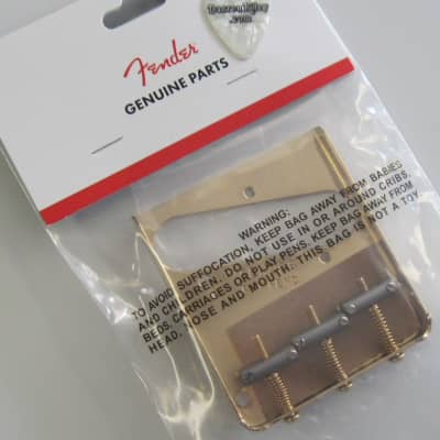 Fender American Vintage 3-Saddle Telecaster Bridge Assembly Gold USA 0990806200 image 3