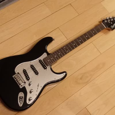 Squier Black and Chrome Standard Stratocaster SSS Black | Reverb