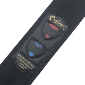 Vox Limited Edition 60th Anniversary Guitar Strap -  Black Leather, Brown Vox Grill image 4