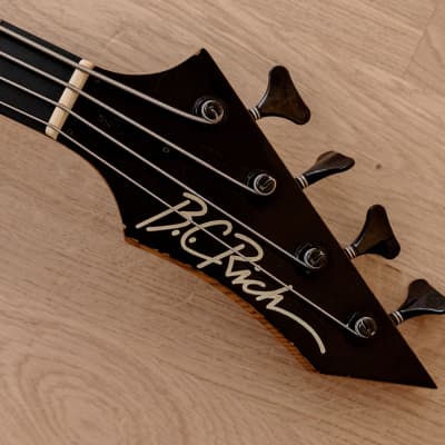 1990s BC Rich Mockingbird PJ Medium Scale Electric Bass Guitar White Japan image 4