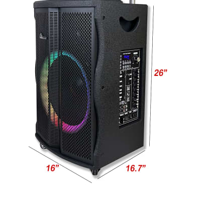 IDOLmain IPS-DJ09 Professional Bluetooth Portable Rechargeable Party Speaker 1500W With Dual Wireless Microphones New 2024 image 3