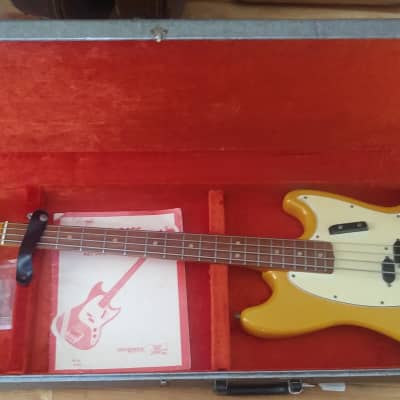 Fender Mustang Bass Competition Orange Matching Headstock RARE 1968 image 2