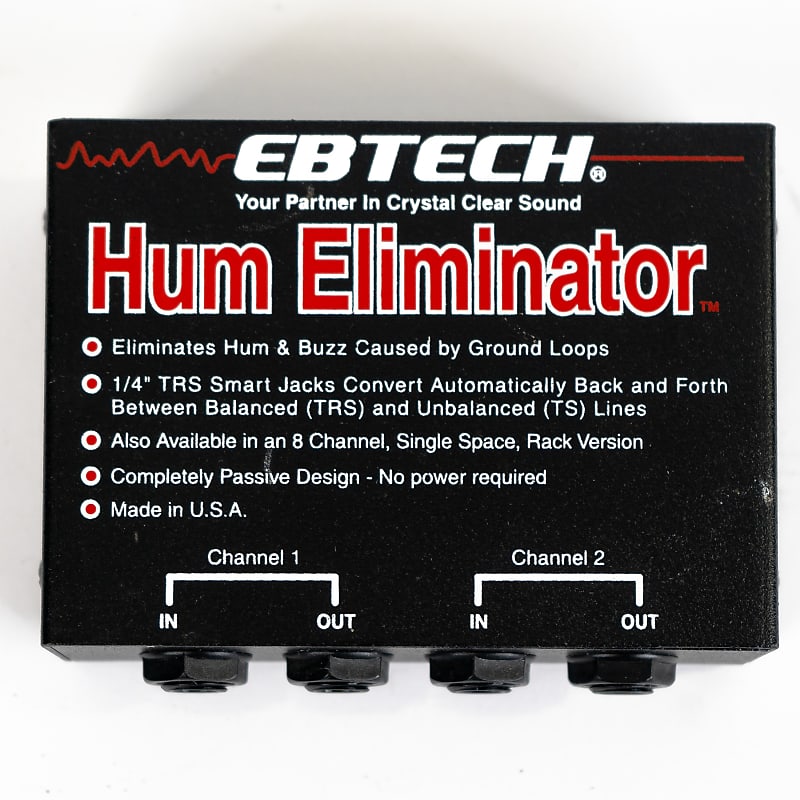 Ebtech HE-2 2-channel Stereo Hum Eliminator with 1/4