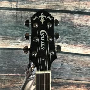 Crafter Left Handed SA Hybrid Electric/Acoustic Guitar- Trans Black - Includes a Hard Shell Case Bild 3