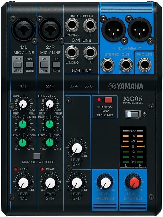 Yamaha MG06 6-Channel Analog Mixer image 1