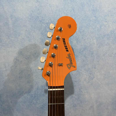 2021 Fender Japan Traditional II 60s Competition Mustang Capri Orange W/ Matching Headstock image 3