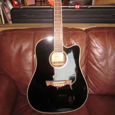Tagima Acoustic Dreadnought Steel String Cutaway Guitar WS 20 EQ-BK image 3