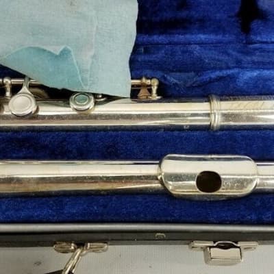 F.E. Olds Ambassador flute Silver with case, made in USA, Very Good Condition image 2