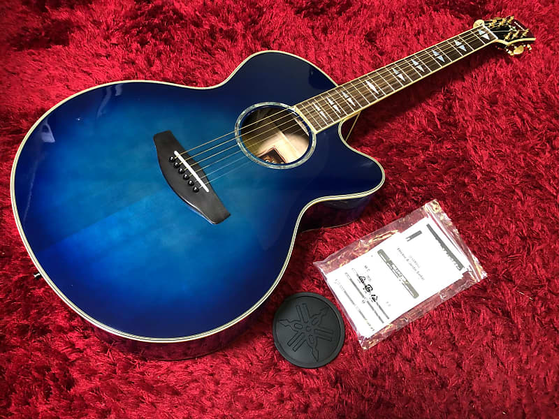Good Yamaha CPX1000 Acoustic Guitar Electric Blue Soft Case Used in Japan