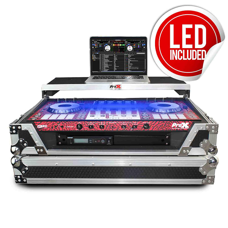 ProX XS-DDJSXWLT LED DJ Flight Case For Pioneer DDJ-SX2 DDJ-SX3