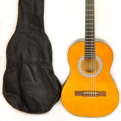 BEGINNER Left Handed CLASSICAL ACOUSTIC GUITAR 1/2 (CHILD) SIZE (34 INCH) W/CARRY BAG for sale