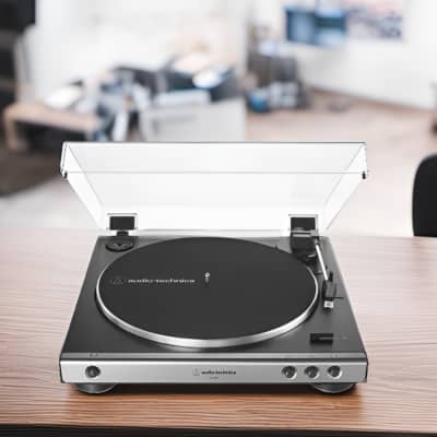 Audio-Technica AT-LP60X Turntable (Gunmetal) - Fully Automatic Stereo Record Player with Built-in Phono Preamp Bundle with BX3BT 120W Bluetooth Studio Monitors, and Accessories (3 Items) image 6