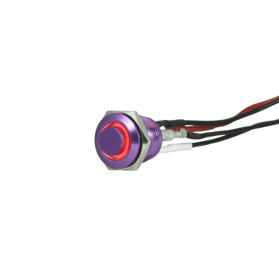 Tesi FILO 16MM LED Momentary Push Button Guitar Kill Switch Purple with Red LED image 3