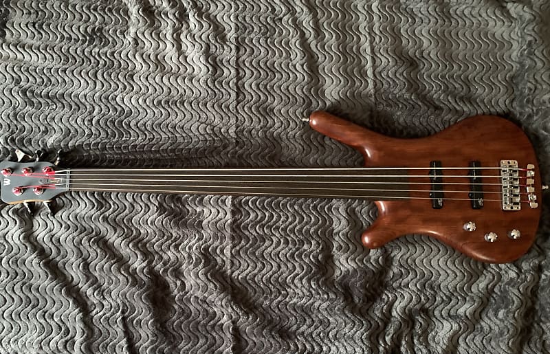 Warwick Corvette 5 string fretless left handed bass 2010 waxed bubinga UK courier paid by seller image 1