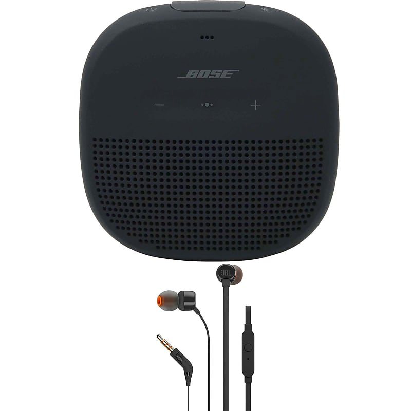 Bose Soundlink Micro Bluetooth Speaker (Black) + JBL T110 in Ear Headphones  Black | Reverb