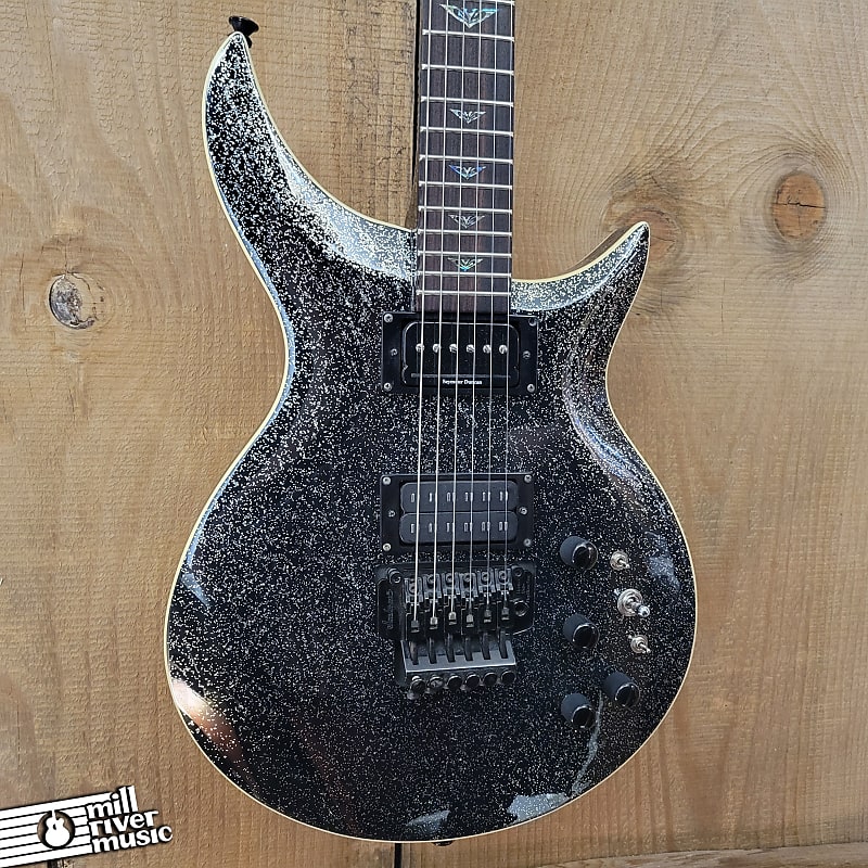 Jarrell Guitars JZS-1F Star Dust Black Sparkle Floyd Rose Electric Guitar Used image 1