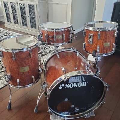 Sonor Signature Series 20, 12, 14 drum set 1980s - Bubinga