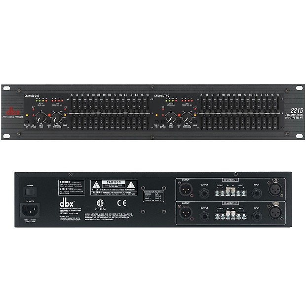 dbx 2215 Dual Channel 15-Band EQ/Limiter w/ Type III Noise Reduction image 1