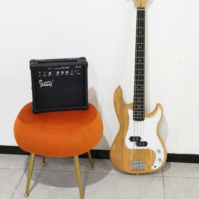 Glarry GP Electric Bass Guitar Burlywood w/ 20W Amplifier image 11