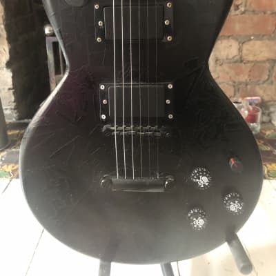 Single Cut style Asking Alexandria guitar 1990’s Black Asking Alexandria branding image 2