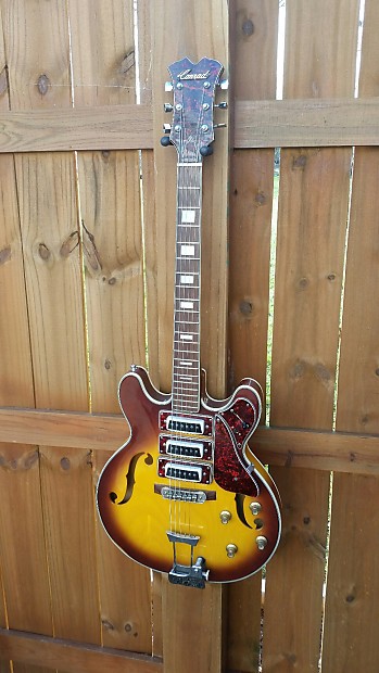 1960's Conrad 3 Pickup Hollowbody Electric Guitar Sunburst