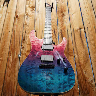 ESP USA M-II NTB NT Wild Berry Fade 6-String Electric Guitar w/ Black Tolex Case image 7