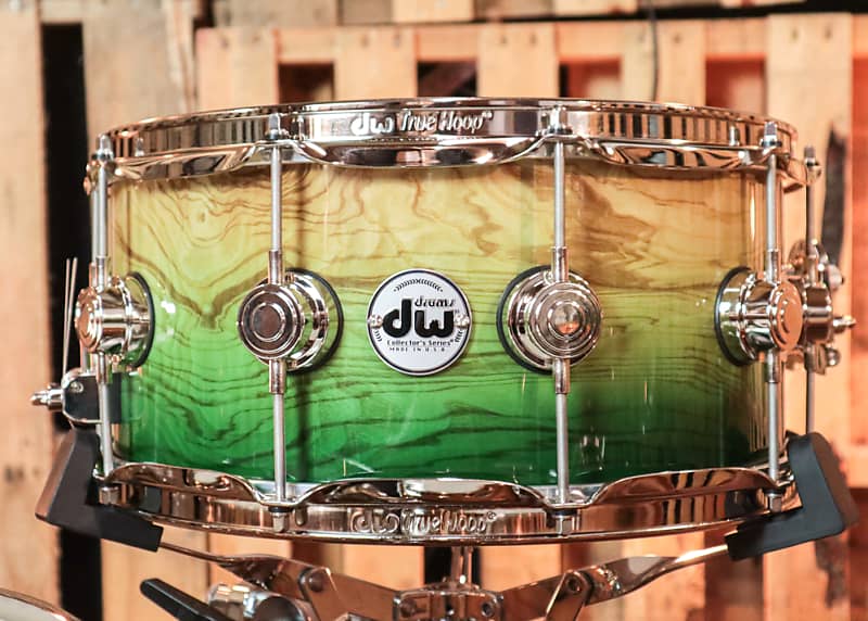 DW Collector's Emerald Fade over Olive Ash Burl Drum Set -  22,10,12,14,16,6.5x14 - SO#1255636