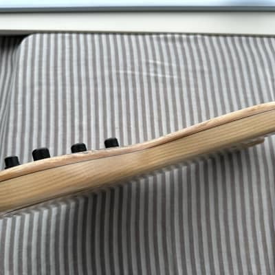 MG Bass MGBASS JB1 SPALTED MAPLE 5-string bass, Made in USA, SPALTED MAPLE top, ASH body, 3-piece MAPLE neck, EBONY fretboard, BARTOLINI pickups and preamp, Italia Leather Straps 4” wide Acorn Amber strap, GATOR hardshell case image 23