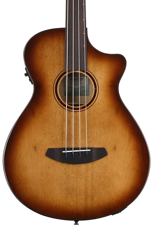 Breedlove ECO Pursuit Exotic S Concerto CE Acoustic-electric Bass Guitar - Amber Myrtlewood image 1