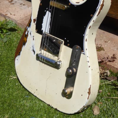 DY Guitars Rick Parfitt / Status Quo tribute white relic tele body PRE-BUILD ORDER image 9