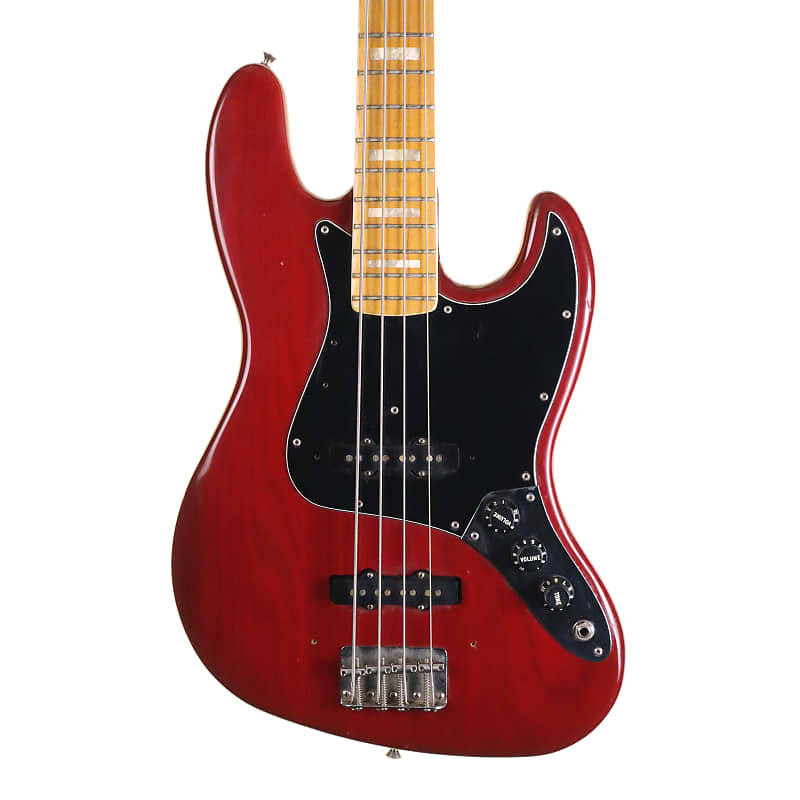 Fender Jazz Bass Guitar, 3 Bolt, Ash, Crimson Transparent, | Reverb