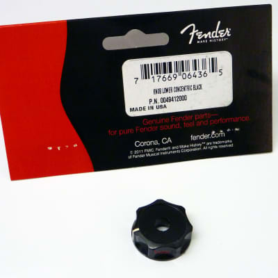 Genuine Fender Deluxe Jazz Bass Lower Concentric Knob - Black w/ White Indicator image 4