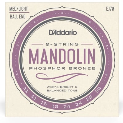 D'Addario EJ70 Phosphor Bronze Mandolin Strings Ball End  Medium/Light 11-38 image 1