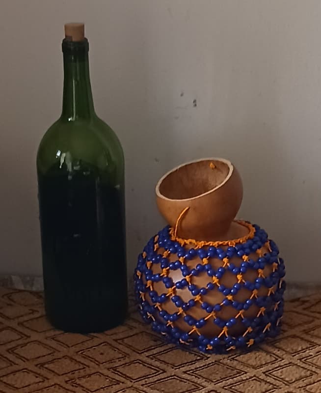 Sekere (small Yoruba-style netted gourd rattle) | Reverb