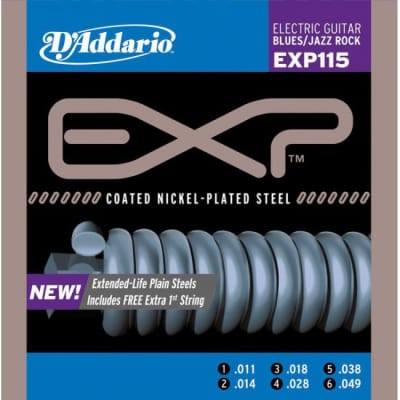 D Addario EXP115 Coated Electric Guitar Strings Medium Blues Jazz Gauge