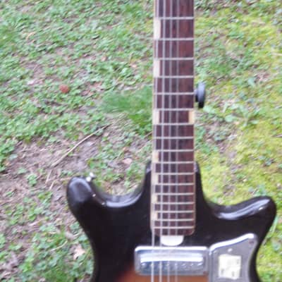 Teisco Crown single pickup guitar  1960's sunburst image 4