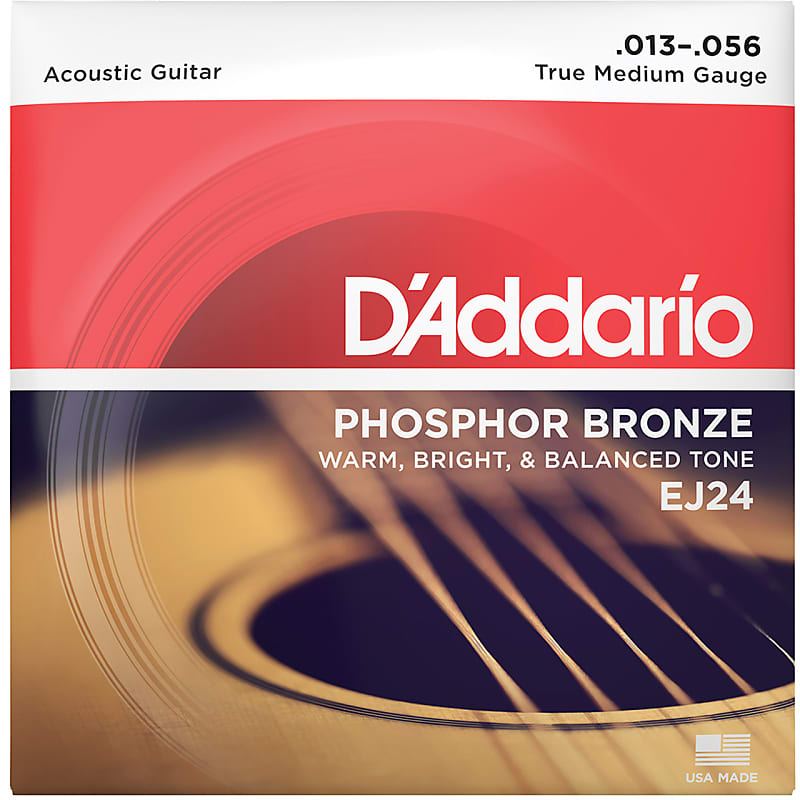 D'Addario EJ24 13-56 True Medium, Phosphor Bronze Acoustic Guitar Strings image 1