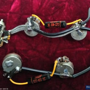 1964 Gibson ES-335 Wiring Harness Pots CTS 500K Sprague Black Beauty Capacitors Switchcraft image 3