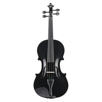 Unbranded Full Size 4/4 Violin Set for Adults Beginners Students with Hard Case, Violin Bow, Shoulder Rest, Rosin, Extra Strings 2020s - Black image 2