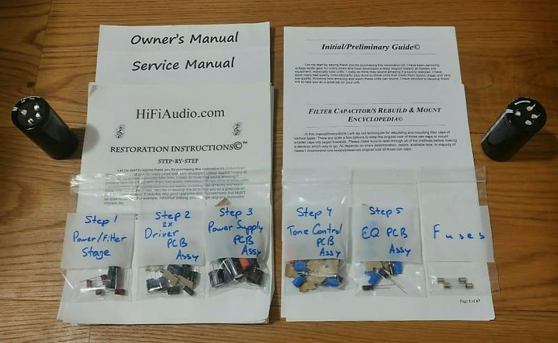 Sansui AU-8500 restoration kit filter capacitor repair rebuild fix  			