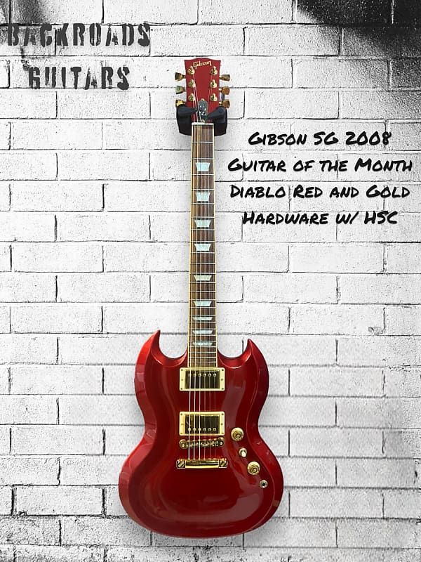 * Gibson Sg 2008 Guitar Of The Month Diablo Red And Gold 