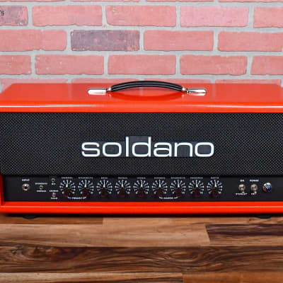 Soldano Custom Shop SLO100 100watt All Tube Head with Matching 4x12 Cab Red Sparkle Tolex W/ Black Grill and Black Chicken Head Knobs image 7