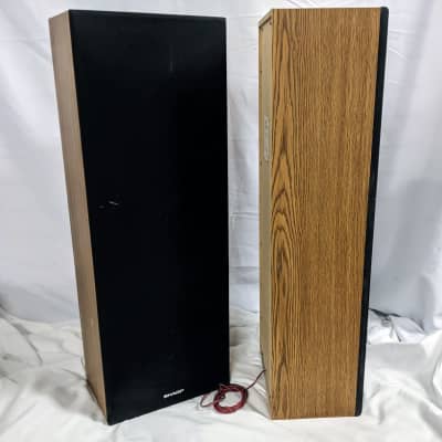 Vintage Pair of Sharp CP-2700P Floor Speakers - 25 Watts - Woodgrain image 6