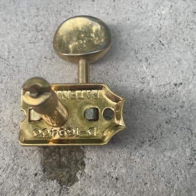 Rare find set of six 6 a side vintage gold 1960s double line Kluson tuners for Fender Stratocaster Jazzmaster Jaguar D-169400 patent image 6