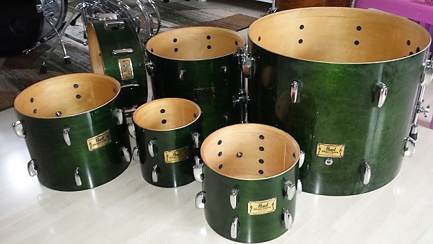 Pearl Masters Custom MMX Emerald Mist 6 Piece Shell Pack. No Heads