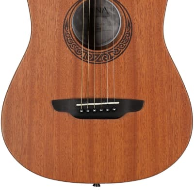 Luna Muse Series Safari 3/4-Size Acoustic Guitar (with Gig Bag), Mahogany Top image 2