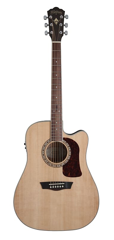 Washburn - Natural Heritage 10 Series Dreadnought Cutaway Acoustic Electric! D10SCE image 1