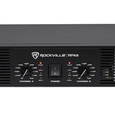 (2) Rockville RSG15.4 15" PA Speakers + Rockville RPA9 Amp + Stands+Cables+Case image 7