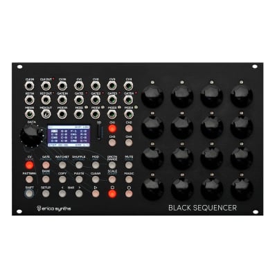 Erica Synths Black 64-Step Sequencer Eurorack Module with 4-Channel CV and Gate